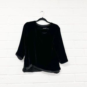 Elegant Black Velvet Women's Top